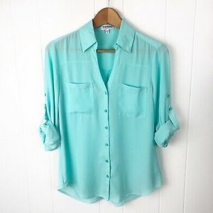 Express mint Portofino button up